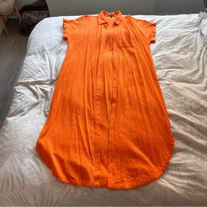 Great condition Eloquii Maxi Shirtdress Coverup Orange 20